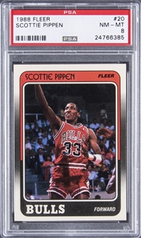 1988 Fleer #20 Scottie Pippen Rookie Card - PSA NM-MT 8
